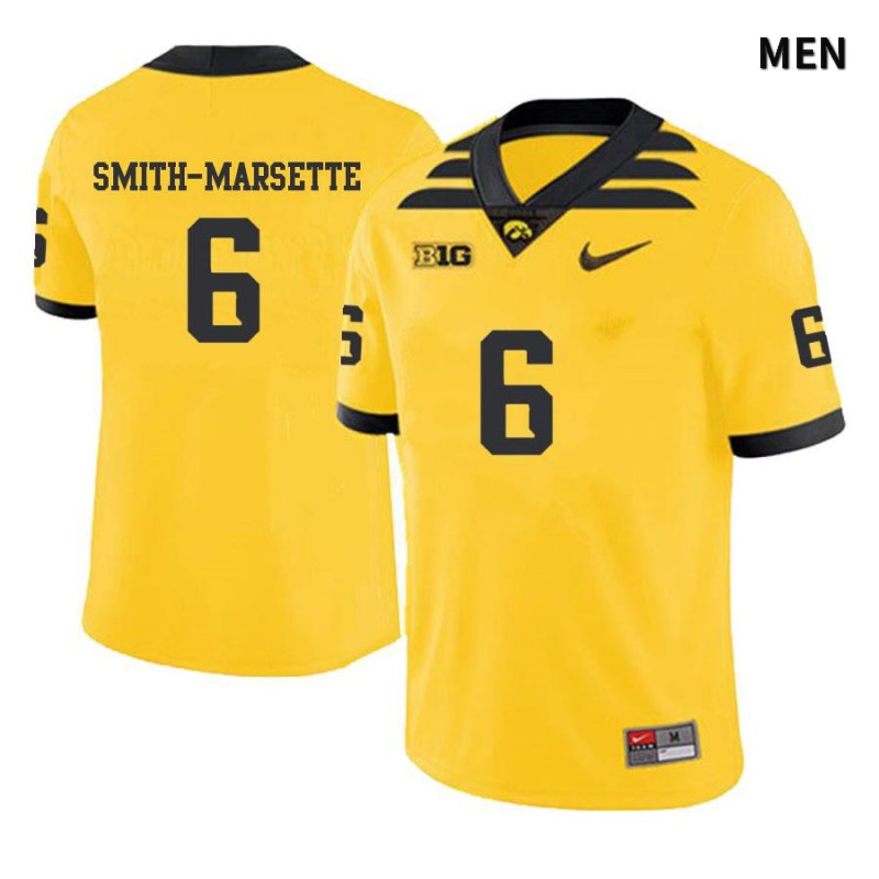 Men's Iowa Hawkeyes NCAA #6 Ihmir Smith-Marsette Yellow Authentic Nike Alumni Stitched College Football Jersey NX34K28WF